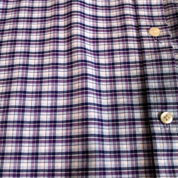 Dockers Battery Street Classic Fit Dress Shirt, Blue/Purple/White, Large - Picture 6 of 11
